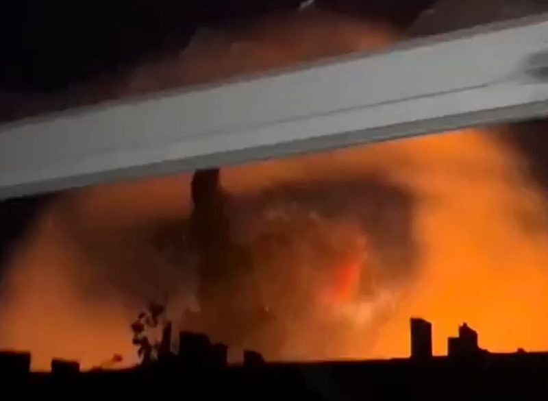 Момент взрыва на Харьковской ТЭЦ-5